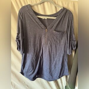 Parallel skies brand blouse size large zip front blue